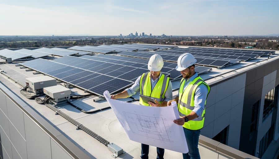 Modern solar panel array installed on residential roof showing professional installation quality